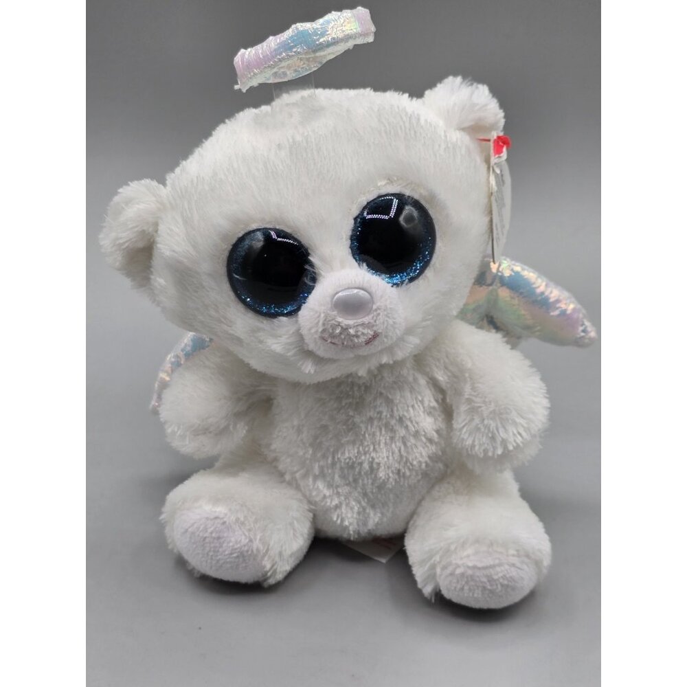 Ty Beanie Boos - HALO the Angel Bear 6" NEW MWMTs Plush Stuffed Animal‎ Toy